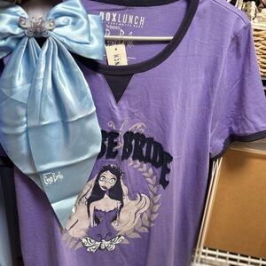 Corpse Bride Graphic Tee in Purple *FREE matching Corpse Bride Bow!